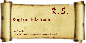 Kugler Sándor névjegykártya