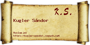 Kugler Sándor névjegykártya