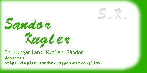 sandor kugler business card